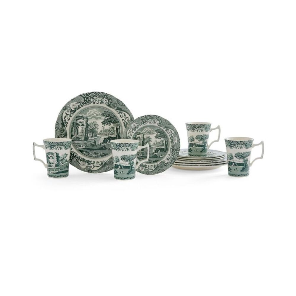 Spode Heritage Green Italian 12-Pc. Dinnerware Set Service for 4 - NIB